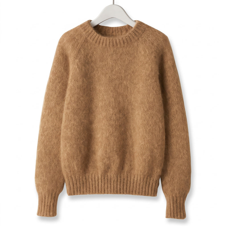 Women's French Style Sweater Crew Neck Stretch Knit Straight Top, product photo 9
