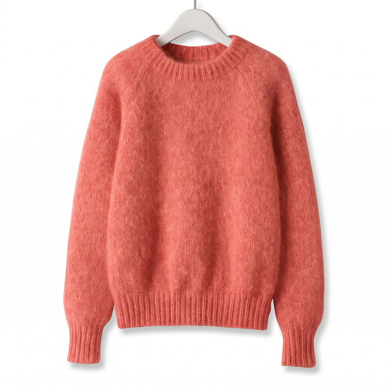 Women's French Style Sweater Crew Neck Stretch Knit Straight Top, product photo 11