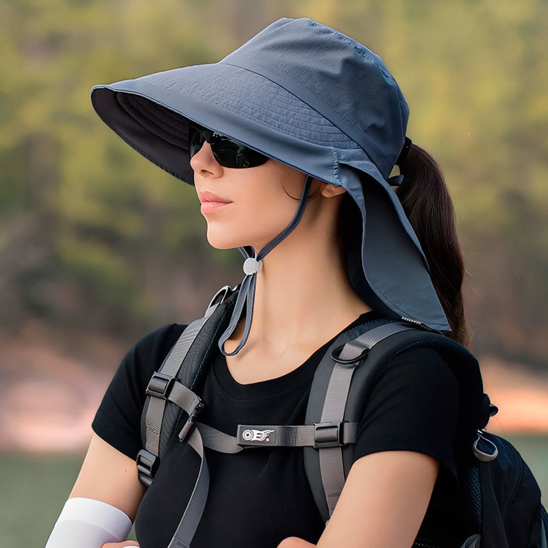 Women's Hiking Sun Hat Wide Brim Neck Protection Cap – product view 4 | Great Lakes Outdoor