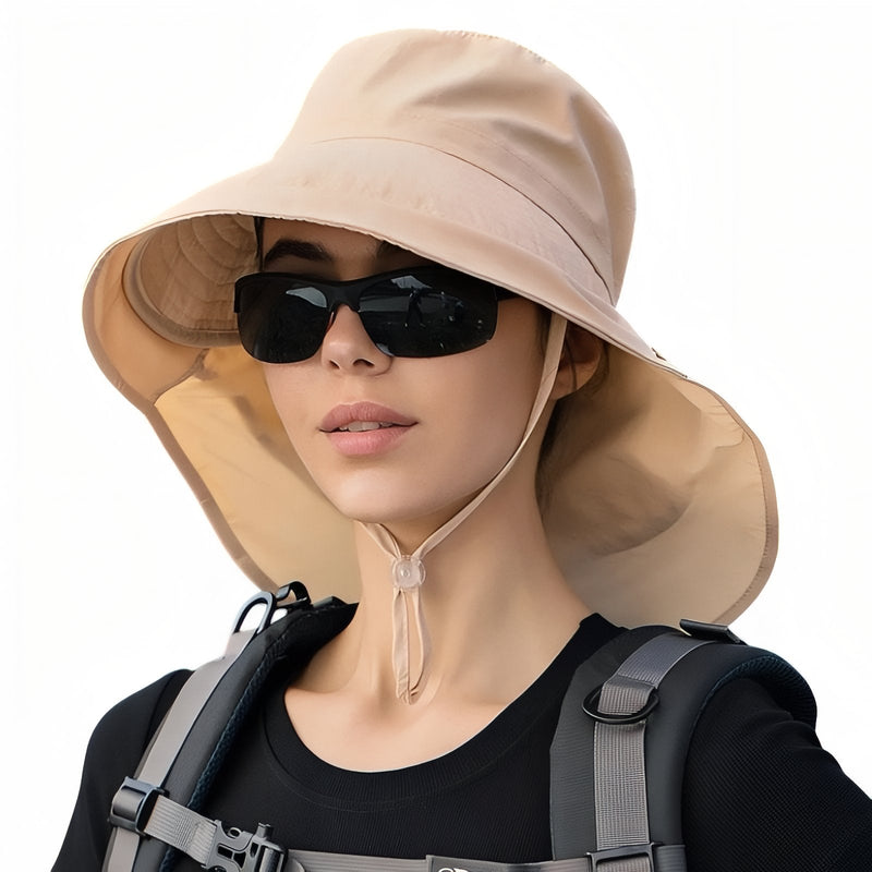 Women's Hiking Sun Hat Wide Brim Neck Protection Cap – product view 17 | Great Lakes Outdoor