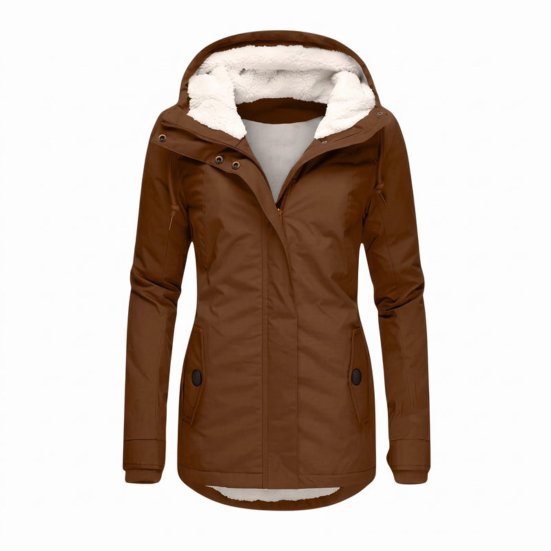 Women's Hooded Winter Parka Sherpa Lined Hood Adjustable Warm Coat, product photo 8