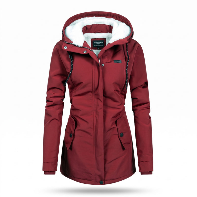 Women's Hooded Winter Parka Sherpa Lined Hood Adjustable Warm Coat, product photo 10