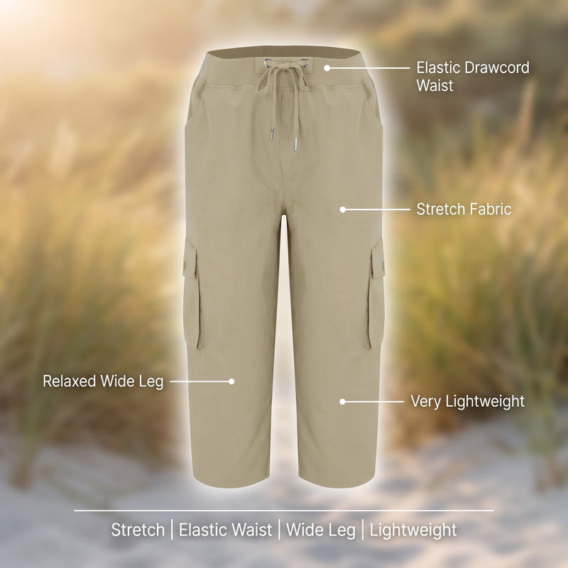 Women’s Lightweight Hiking Pants Stretch Elastic Waist Wide Leg, product photo 2