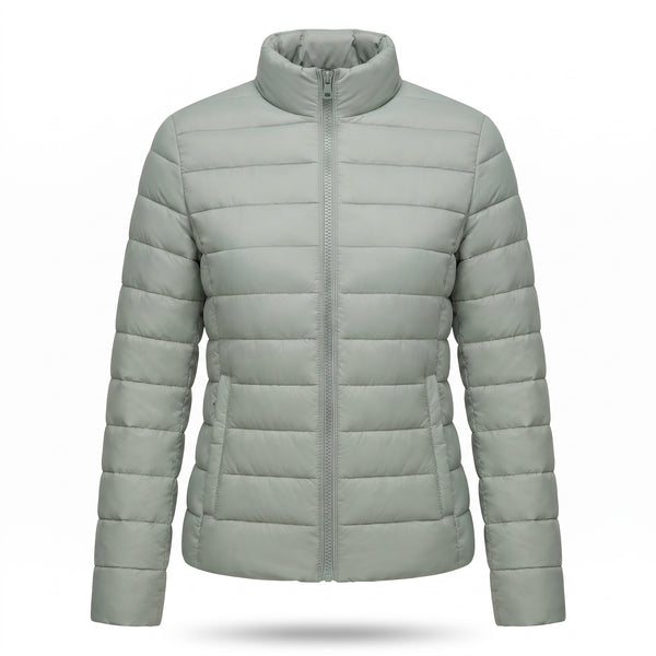 Women's Lightweight Quilted Puffer Jacket Stand Collar Slim Fit Coat