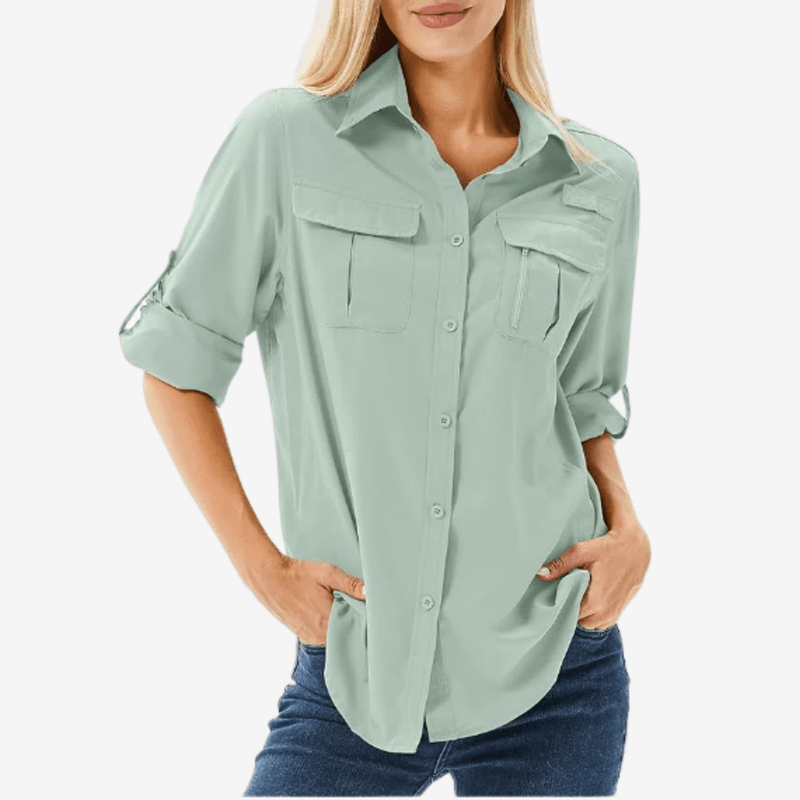 Women's Long-Sleeve Breathable Hiking Shirt Sun Protection Trail Top – product view 2 | Great Lakes Outdoor