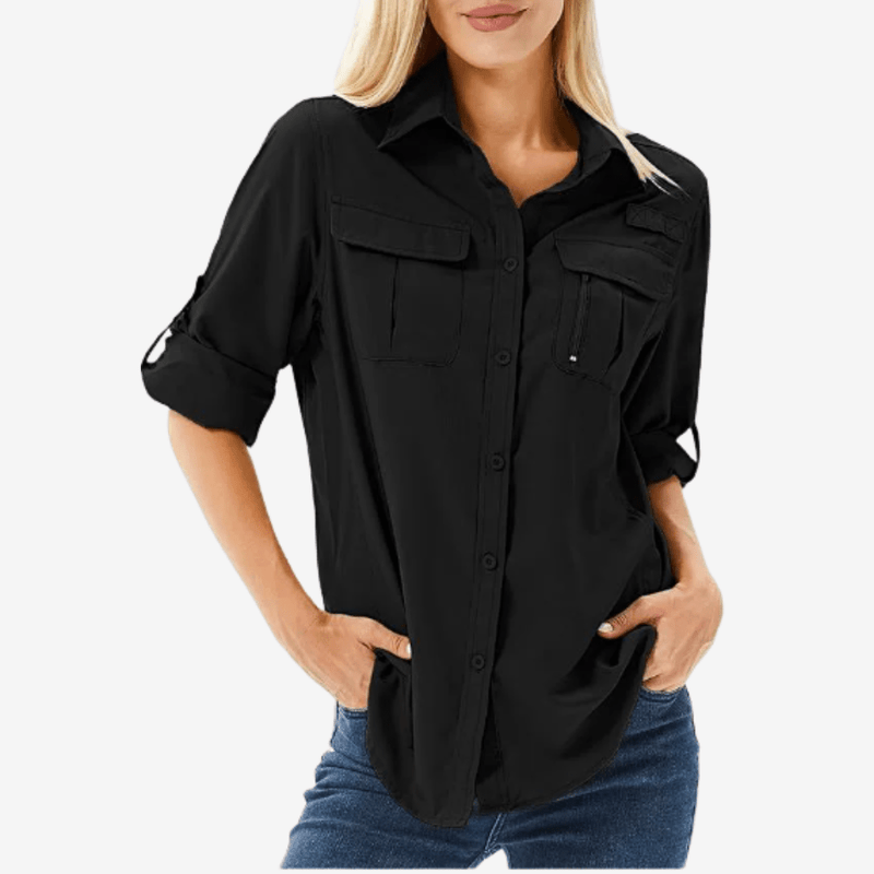 Women's Long-Sleeve Breathable Hiking Shirt Sun Protection Trail Top – product view 5 | Great Lakes Outdoor
