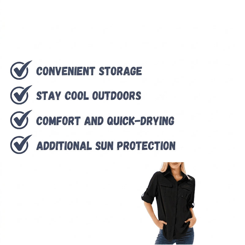 Women's Long-Sleeve Breathable Hiking Shirt Sun Protection Trail Top – product view 6 | Great Lakes Outdoor