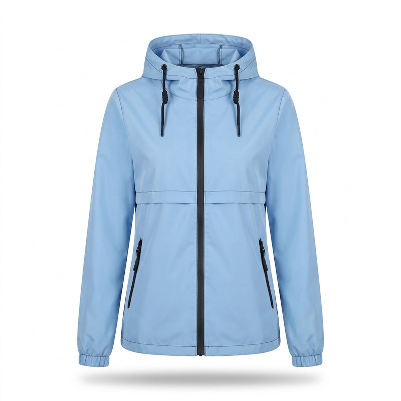 Women's Long Windbreaker Hooded Wind and Light Rain Protection, product photo 6
