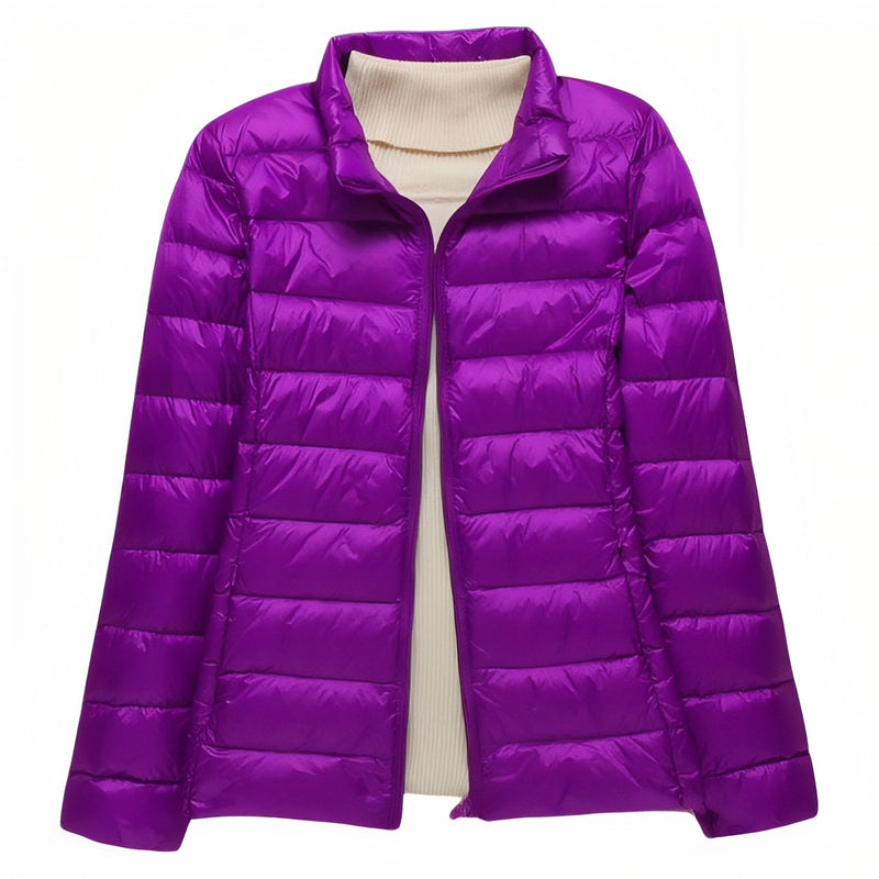 Women's Packable Down Hiking Jacket Lightweight Hooded Outdoor Coat – product view 28 | Great Lakes Outdoor