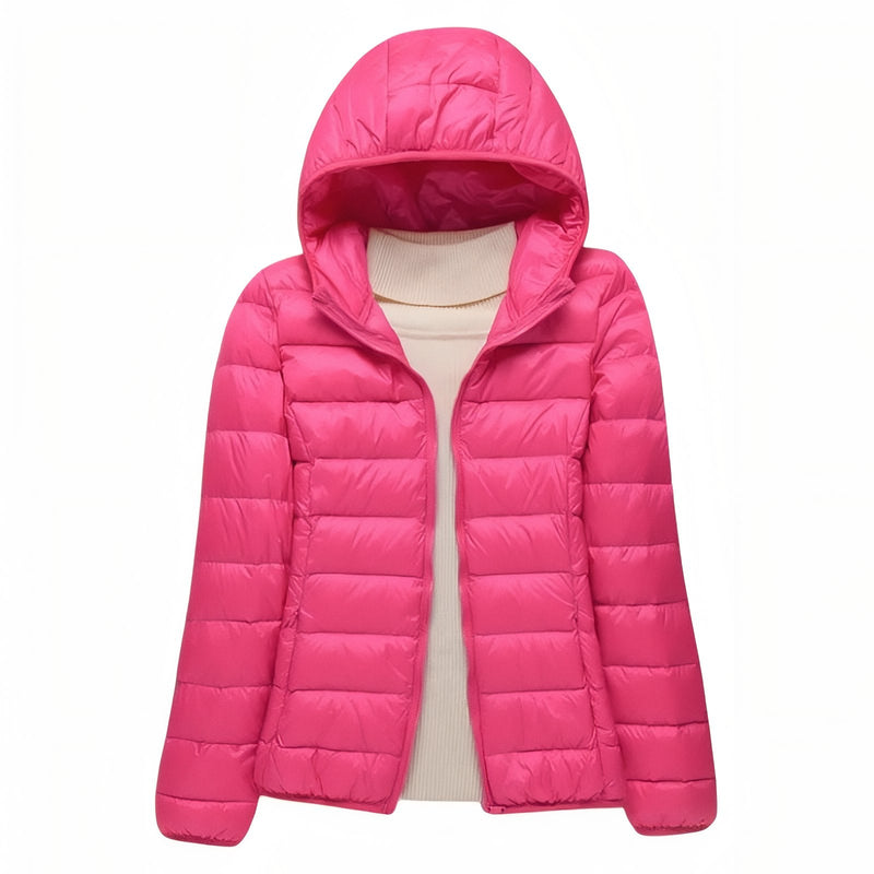 Women's Packable Down Hiking Jacket Lightweight Hooded Outdoor Coat – product view 29 | Great Lakes Outdoor