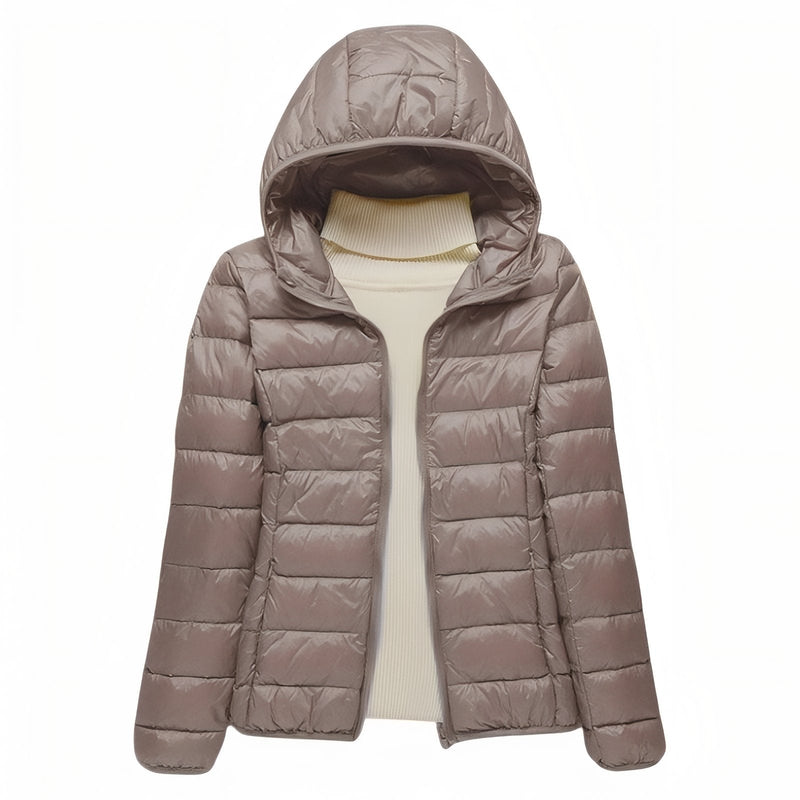 Women's Packable Down Hiking Jacket Lightweight Hooded Outdoor Coat – product view 33 | Great Lakes Outdoor