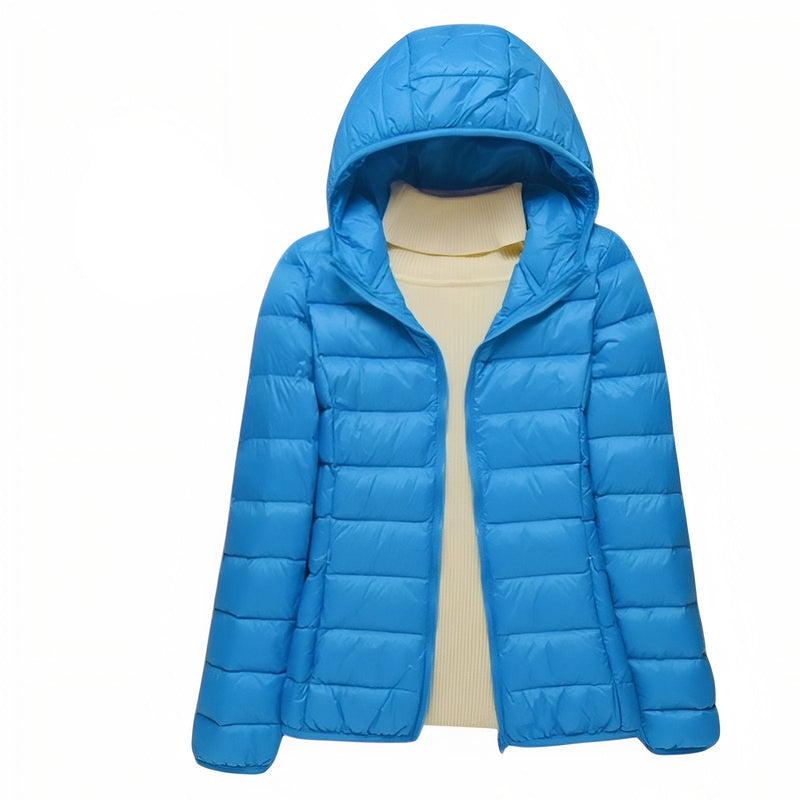Women's Packable Down Hiking Jacket Lightweight Hooded Outdoor Coat – product view 35 | Great Lakes Outdoor