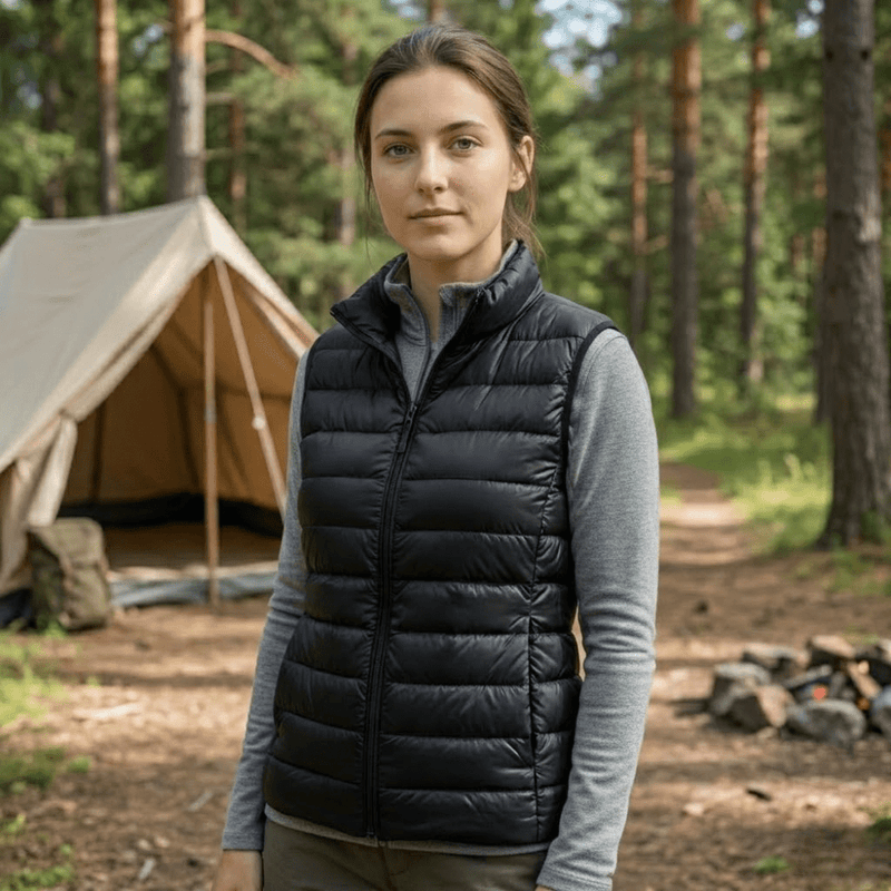 Women's Packable Down Vest Lightweight Warm Outdoor Layer – product view 3 | Great Lakes Outdoor