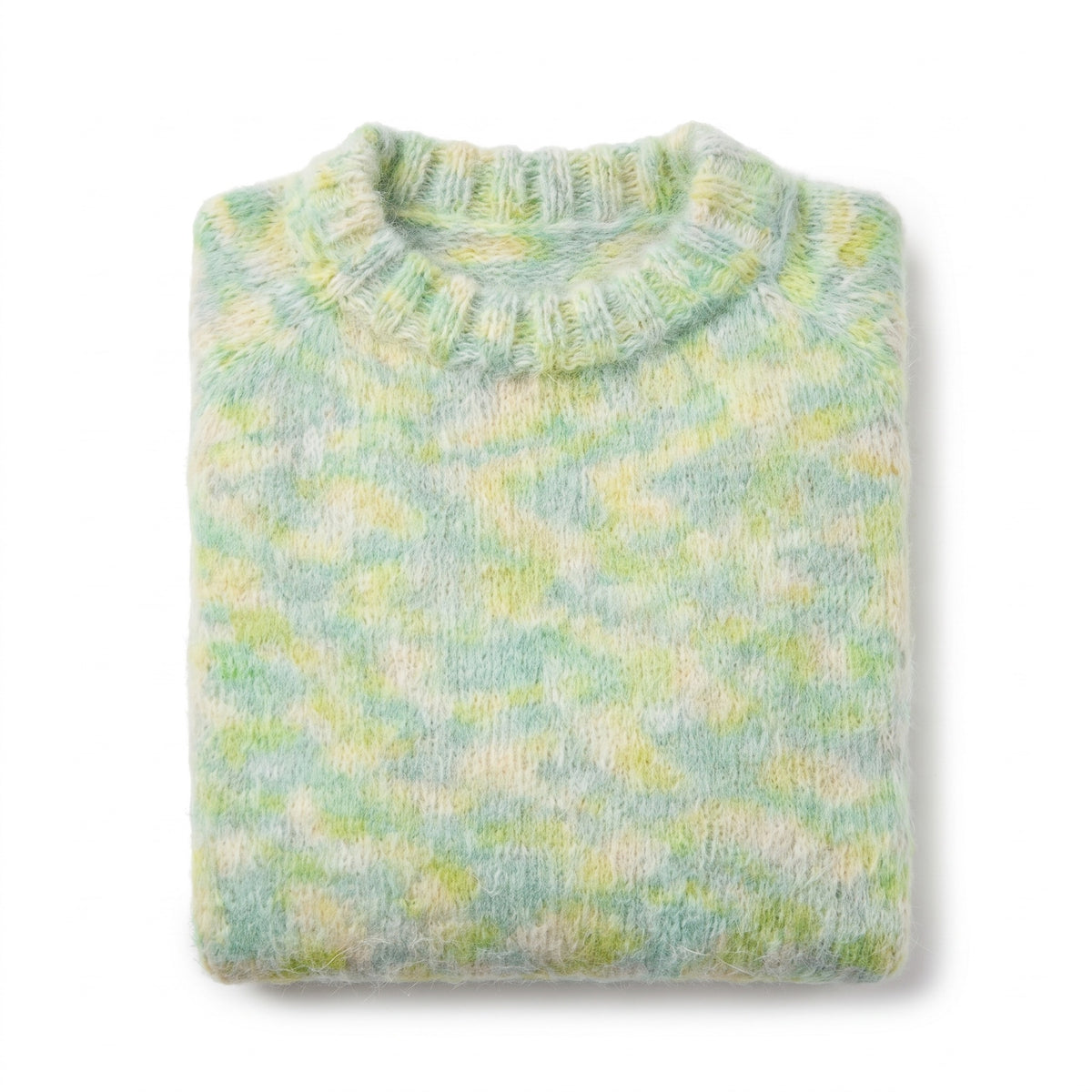 Women's Plush Ombre Sweater Floral Texture Raw Hem Loose Knit, product photo 1
