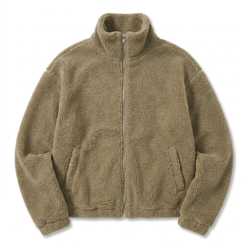 Women's Sherpa Fleece Jacket High Collar Full Zip Winter Coat, product photo 7