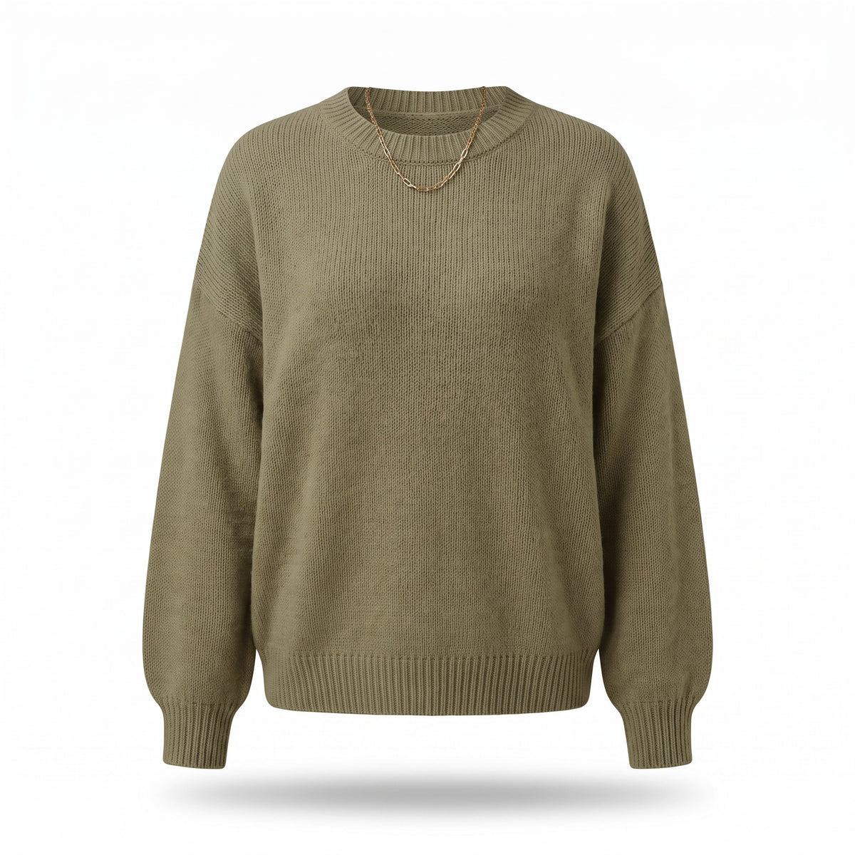 Women's Soft Texture Sweater Collarless Relaxed Fit Knit Pullover, product photo 1