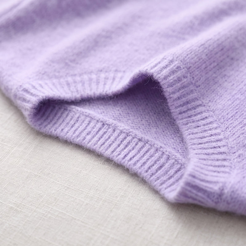 Women's Soft Texture Sweater Collarless Relaxed Fit Knit Pullover, product photo 4