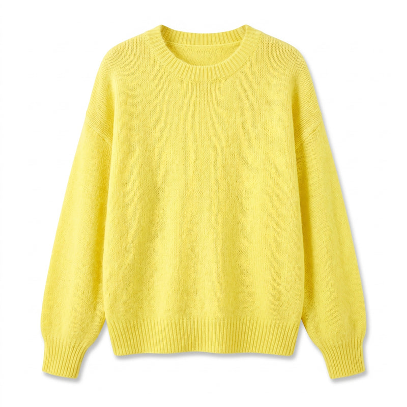 Women's Soft Texture Sweater Collarless Relaxed Fit Knit Pullover, product photo 6