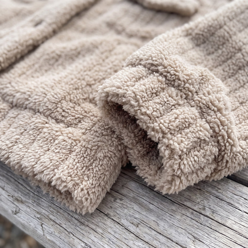 Women's Teddy Fleece Jacket Notch Lapel Short Casual Winter Coat, product photo 4