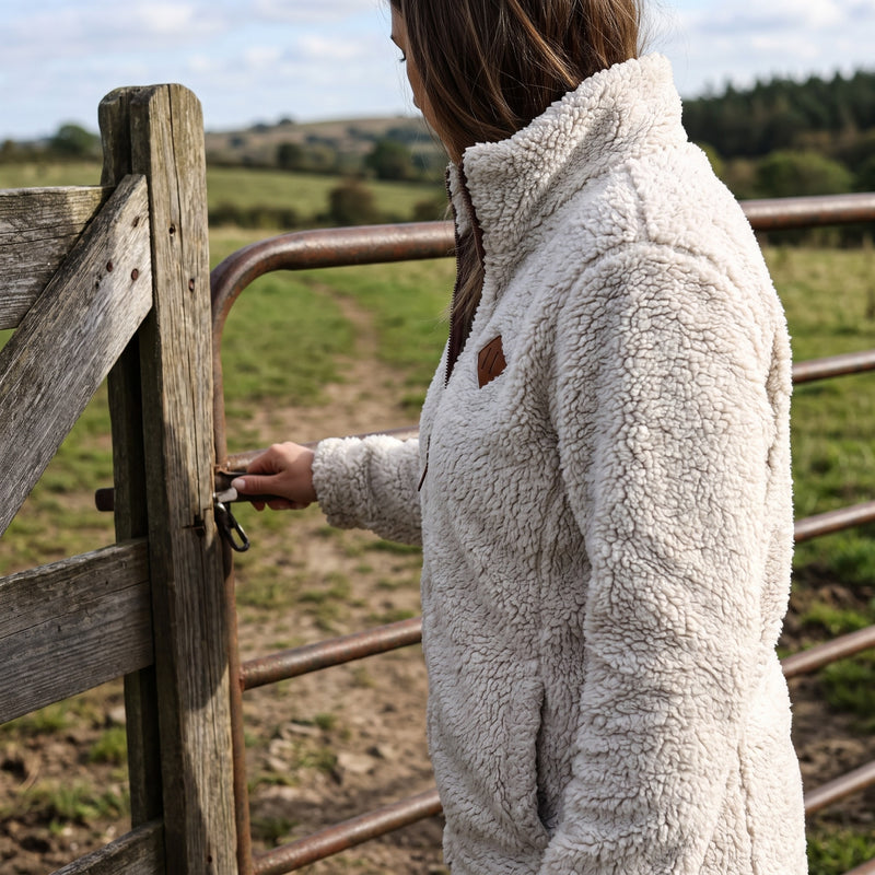 Women's Thick Plush Jacket Small Stand Collar Zip Warm Coat, product photo 5