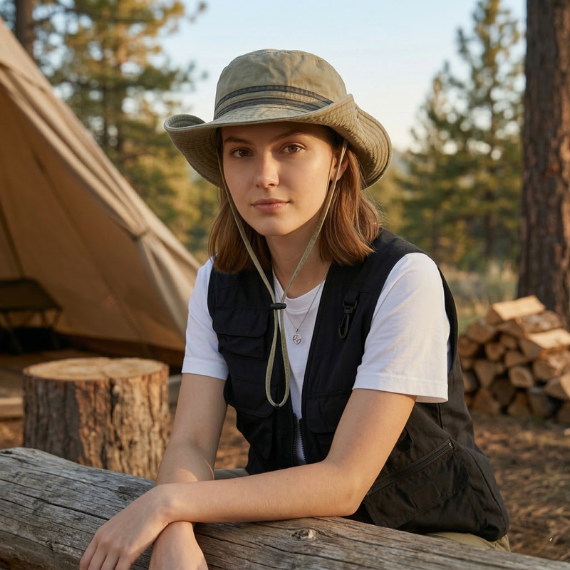 Women's UPF Sun Hat Breathable Packable Wide Brim Cap – product view 2 | Great Lakes Outdoor
