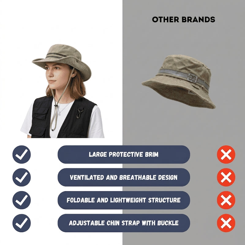 Women's UPF Sun Hat Breathable Packable Wide Brim Cap – product view 3 | Great Lakes Outdoor