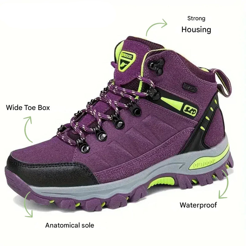 Women’s Waterproof Hiking Boots Wide Fit Supportive Outdoor Shoes – product view 2 | Great Lakes Outdoor