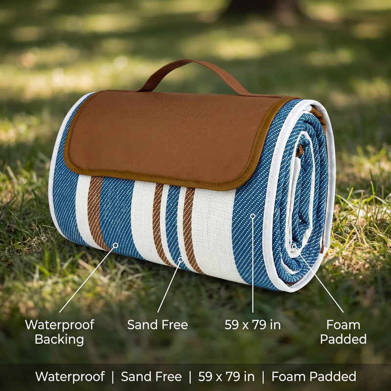 XL Picnic Blanket Waterproof Sand Free Foldable Beach Camping Mat, product photo 2