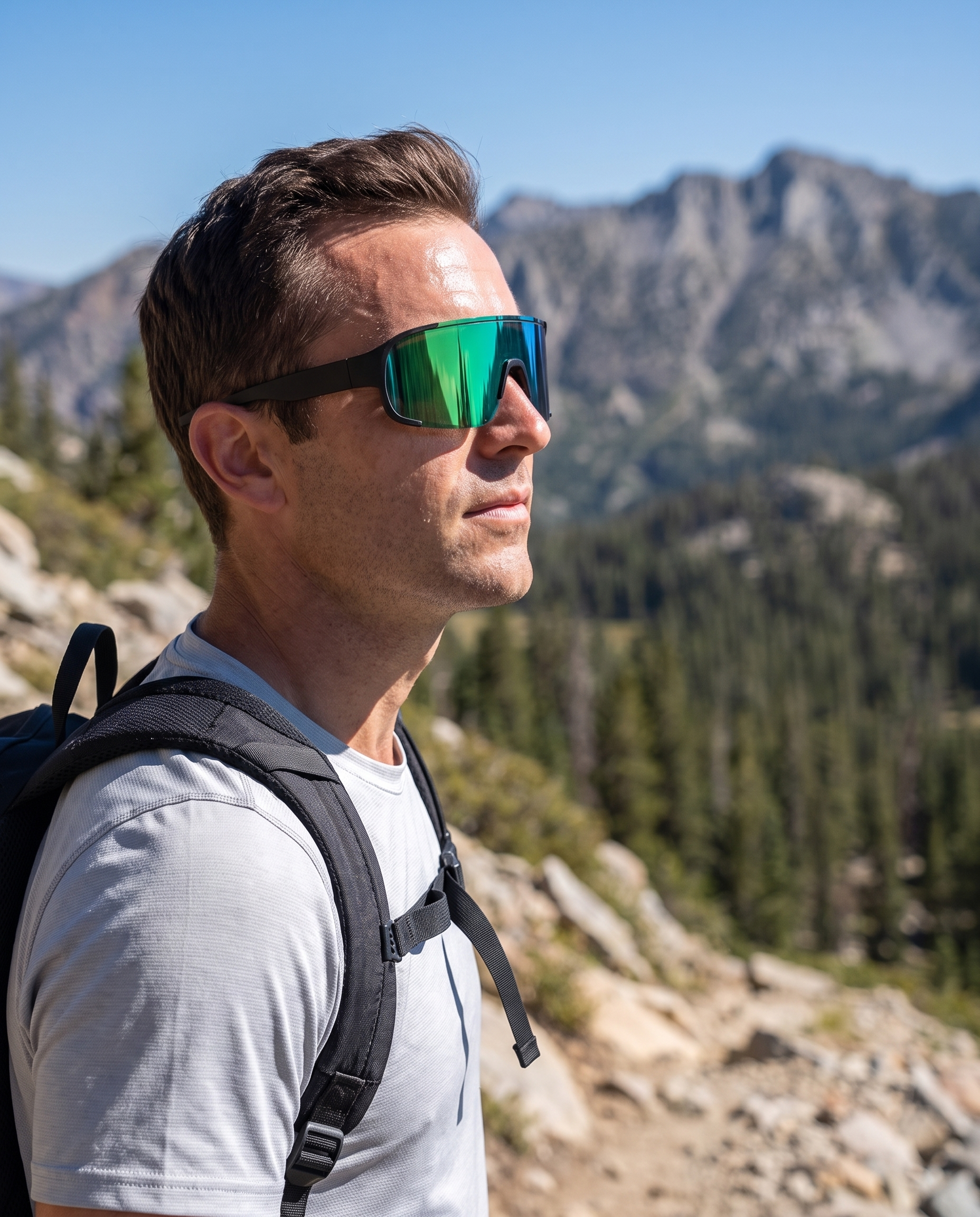 Hiking Sunglasses UV400 Protective Wraparound Outdoor Trail Eyewear