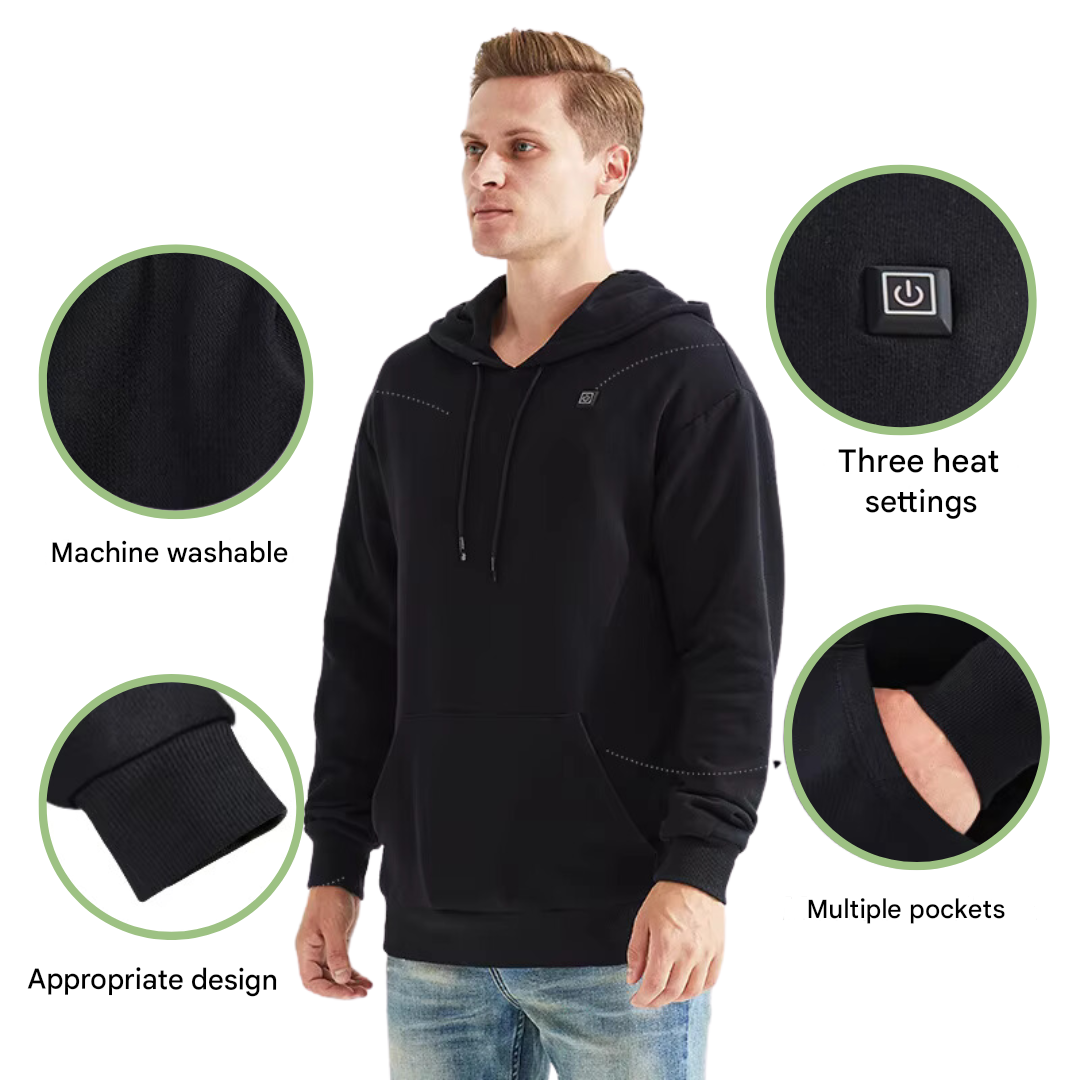 Heated Hoodie USB Rechargeable Waterproof Winter Outdoor Jacket