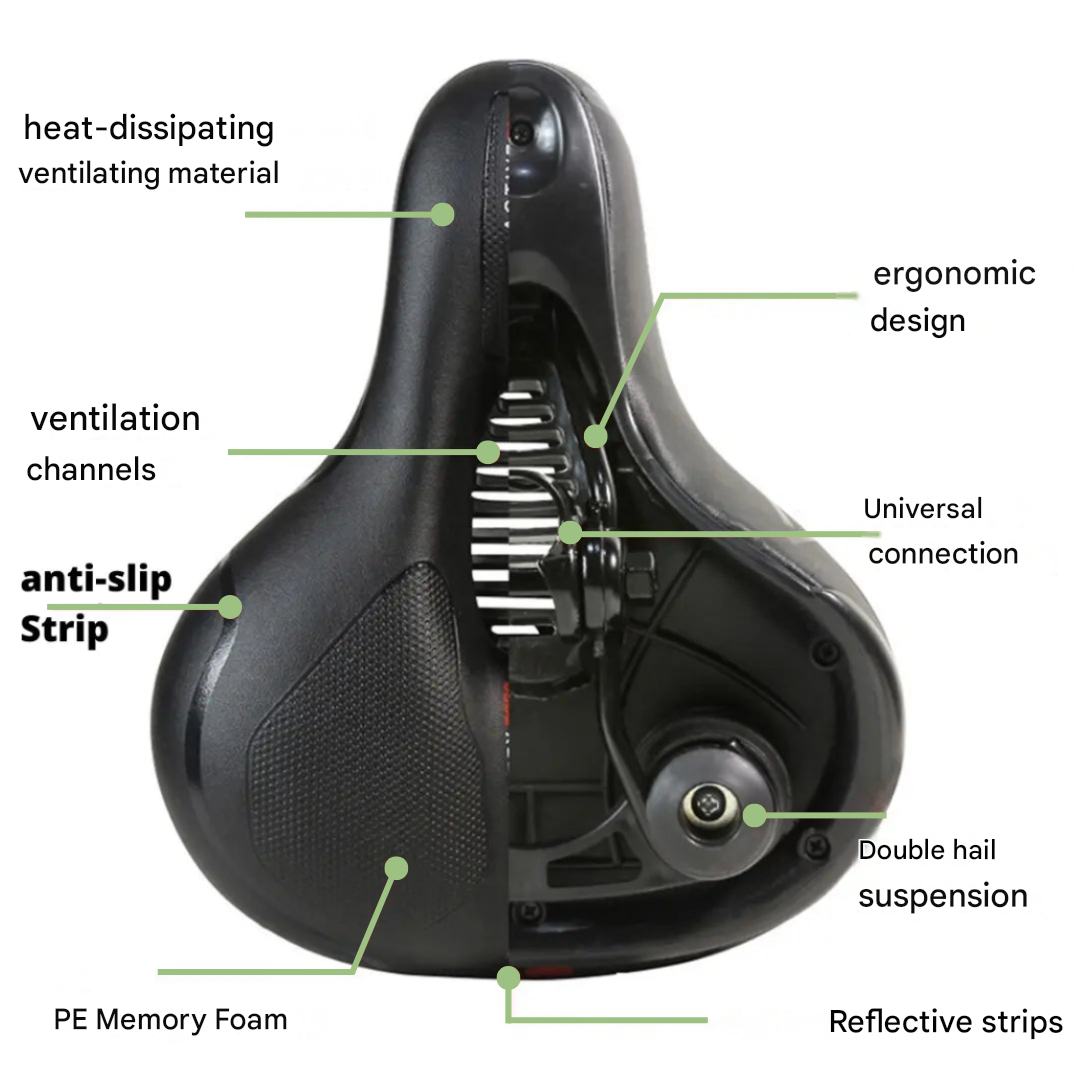 Ergonomic Bike Saddle Memory Foam Comfortable Bicycle Seat