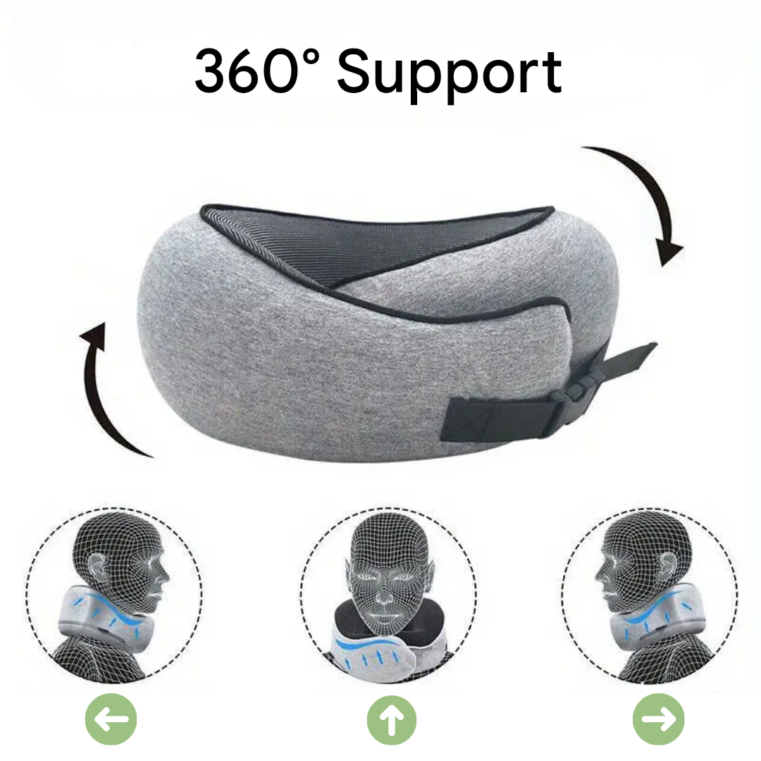 360 Degree Neck Pillow Memory Foam Travel Pillow Airplane Support
