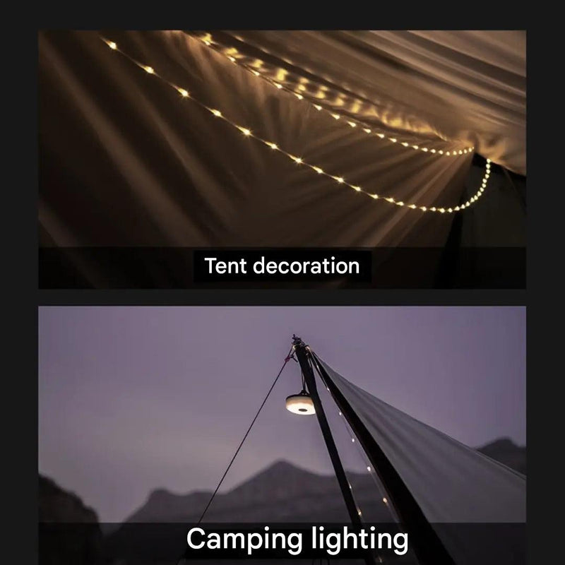Retractable LED Camping Lights USB Rechargeable Waterproof String Lamp