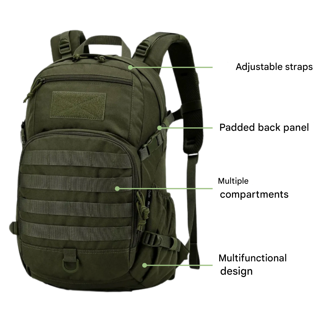 25L Tactical Backpack MOLLE Water Resistant Hiking Daypack