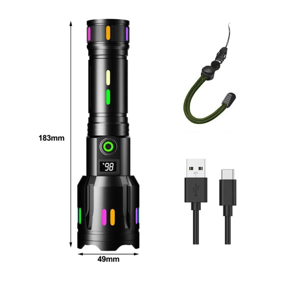Rechargeable LED Tactical Flashlight High Lumen Waterproof Torch