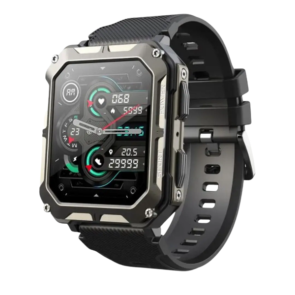 Rugged Smartwatch IP68 Waterproof Heart Rate Fitness Tracker