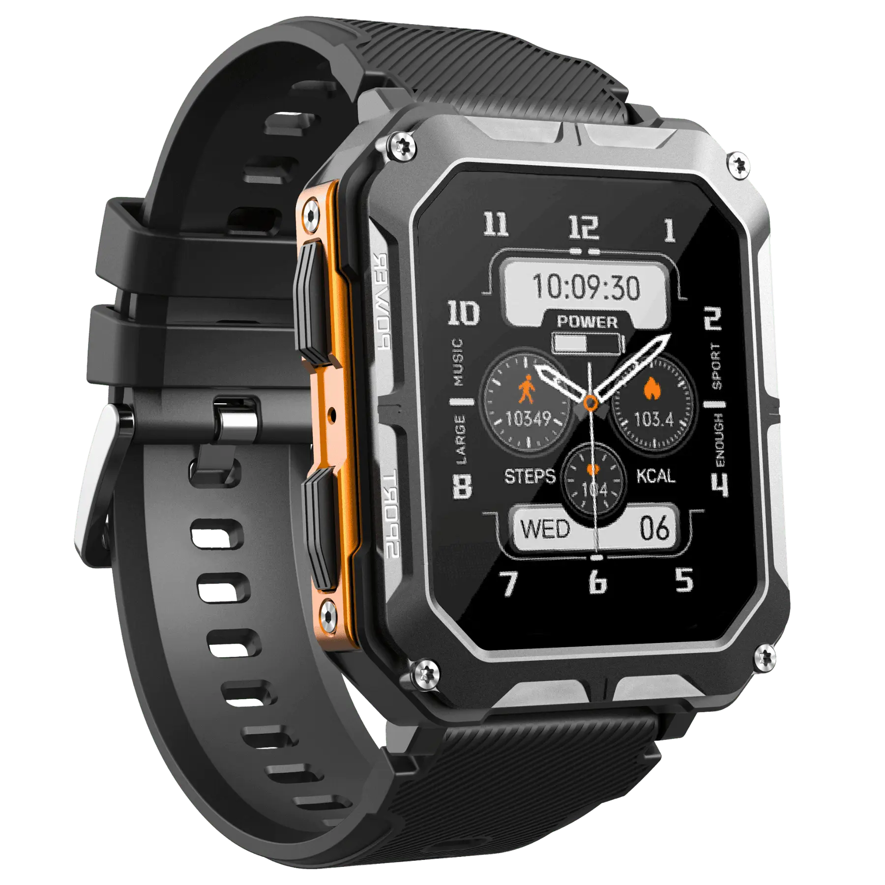 Rugged Smartwatch IP68 Waterproof Heart Rate Fitness Tracker