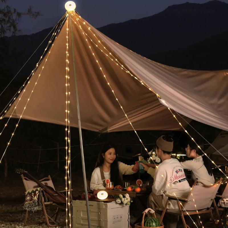 Retractable LED Camping Lights USB Rechargeable Waterproof String Lamp