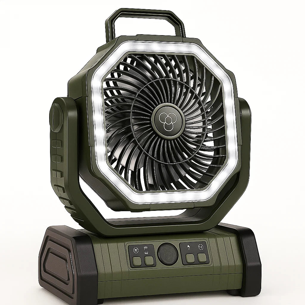 Camping Fan with Light Rechargeable 3 in 1 Portable Outdoor Fan