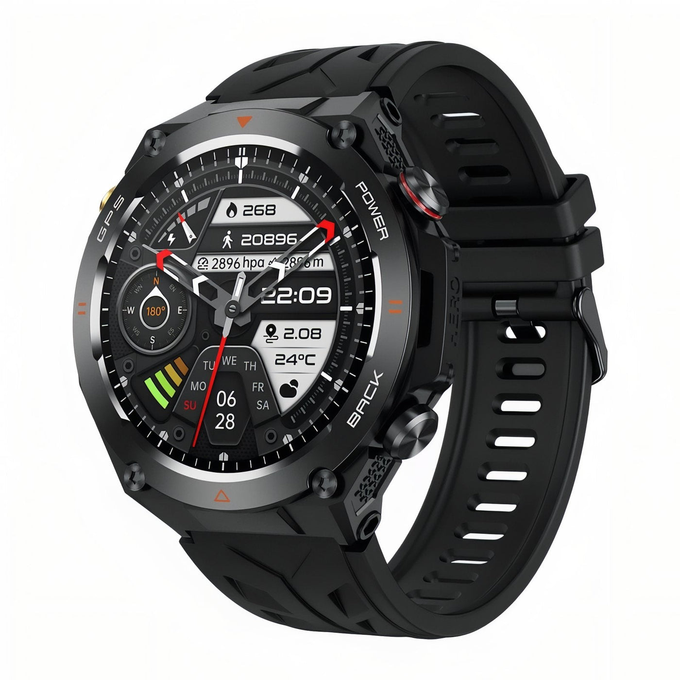 GPS Hiking Watch Rugged Outdoor Tracker and Navigation Smartwatch