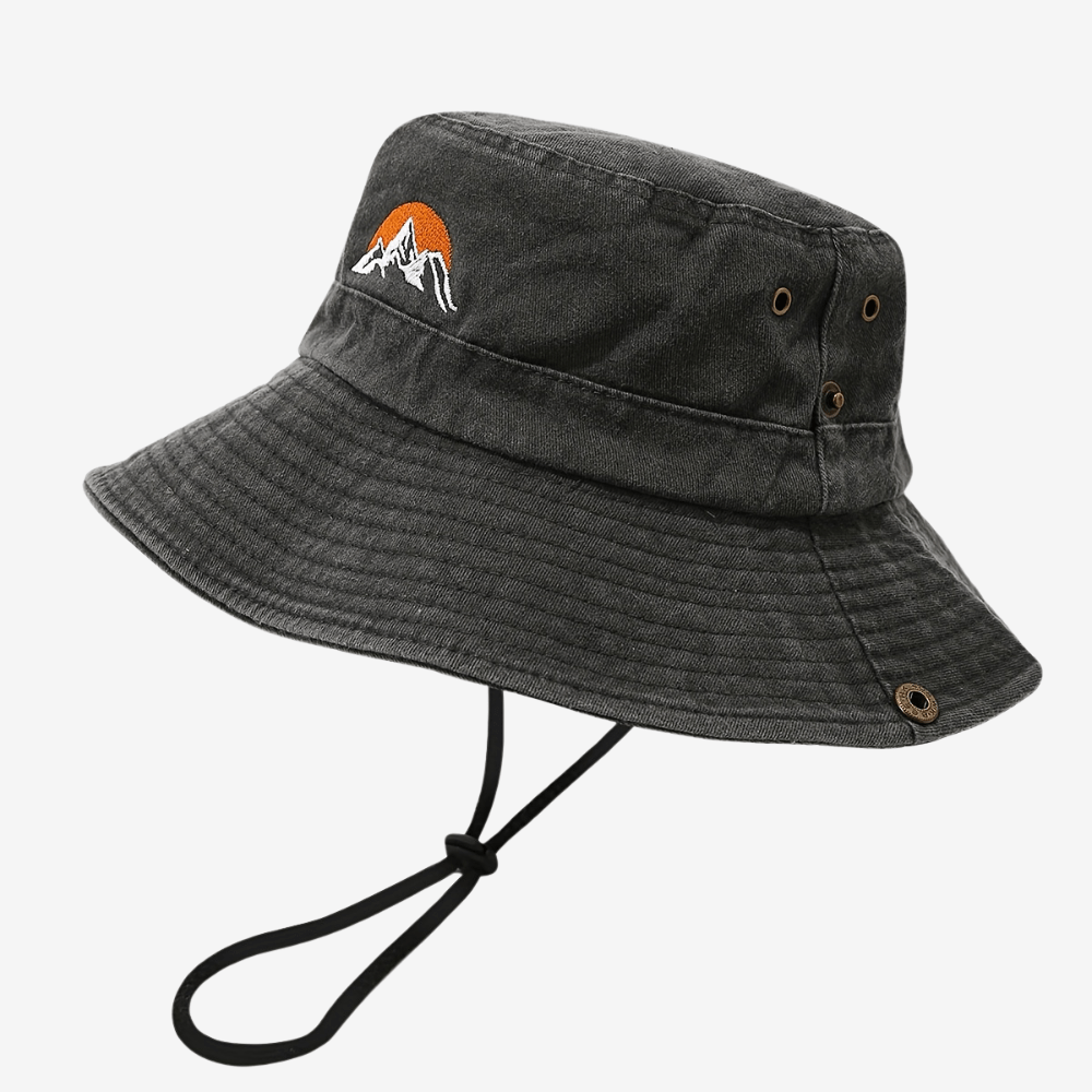 Unisex Wide Brim Bucket Hat Breathable Cotton Sun Protection Cap
