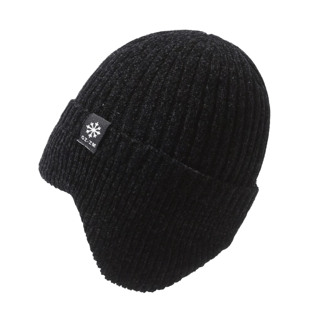 Fleece-Lined Knit Winter Hat Warm Earflap Beanie for Men