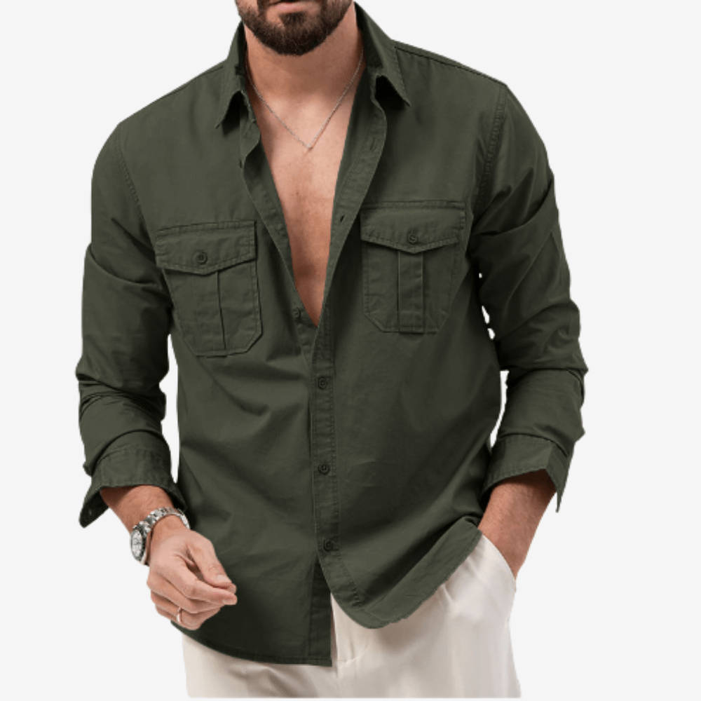 Men's Convertible Breathable Hiking Shirt with Zip-Off Sleeves