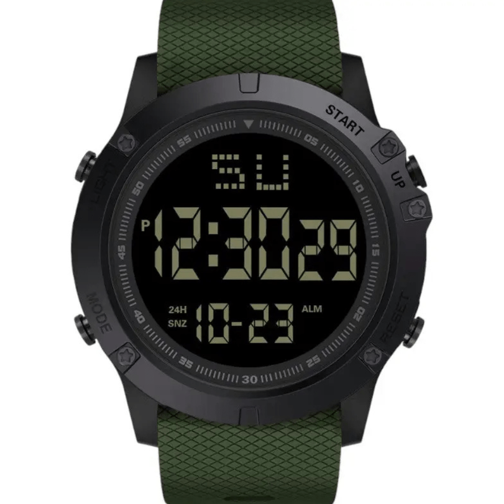 Rugged Digital Sport Watch Waterproof Outdoor Hiking Timepiece