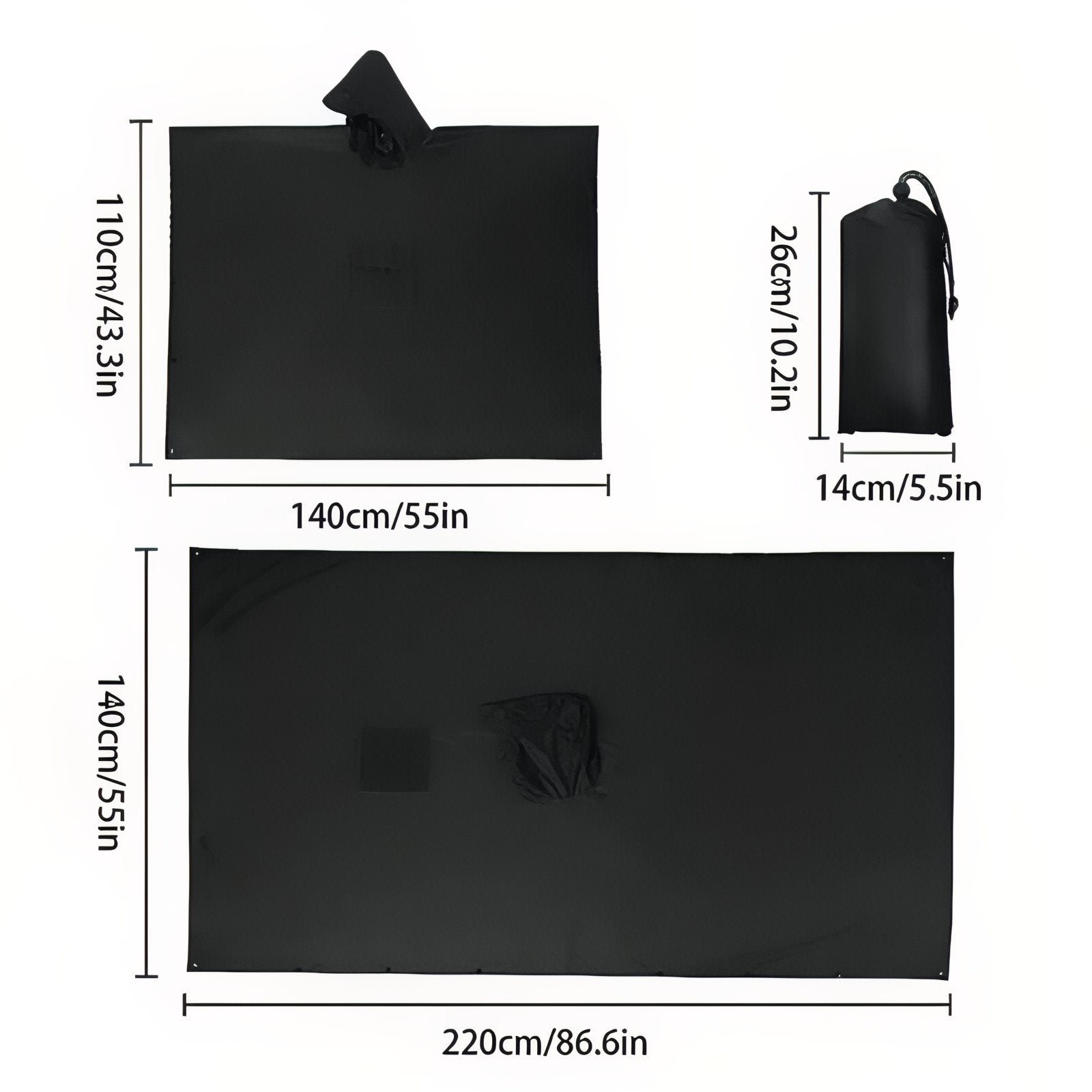 Waterproof Hiking Rain Poncho Packable Shelter and Groundsheet