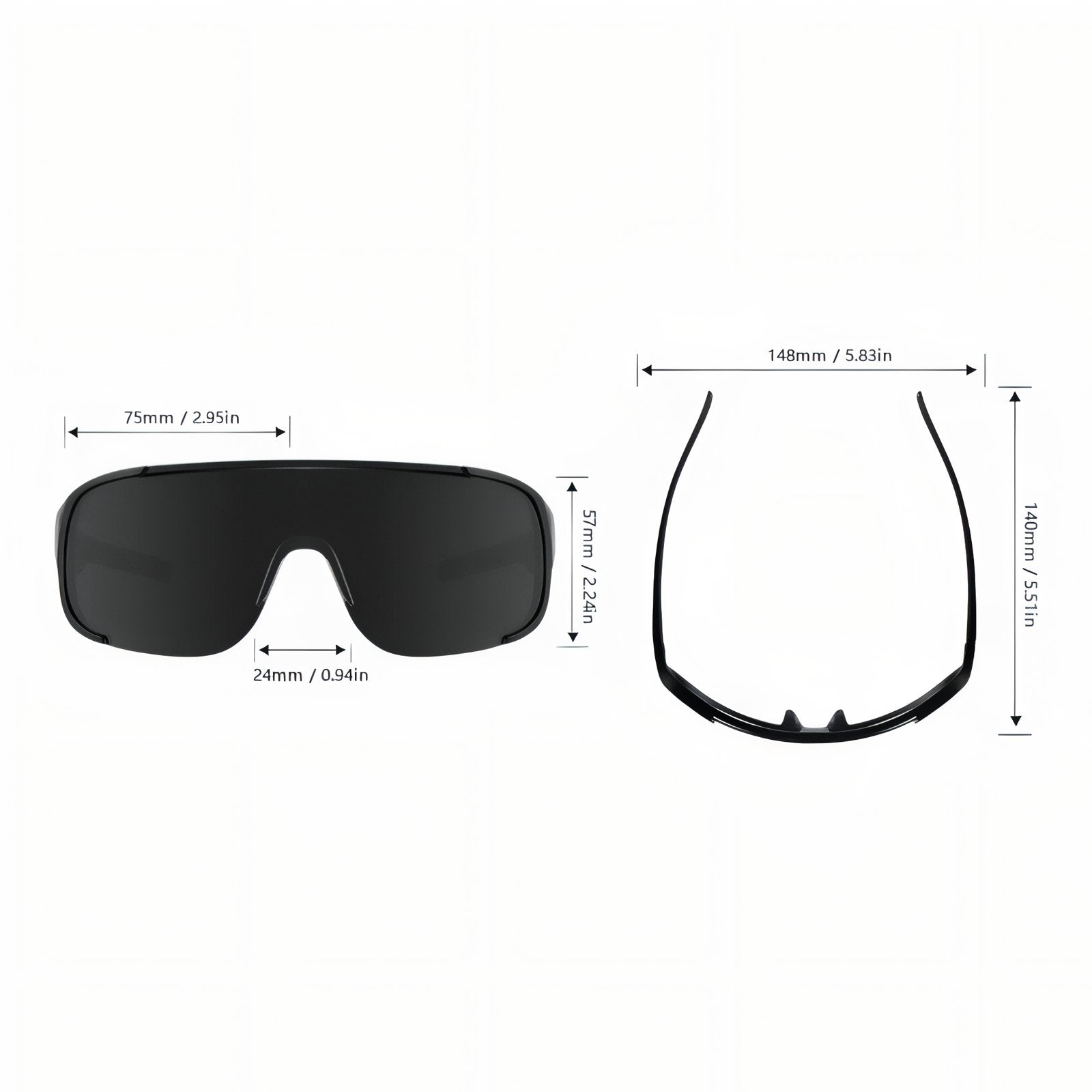 Hiking Sunglasses UV400 Protective Wraparound Outdoor Trail Eyewear