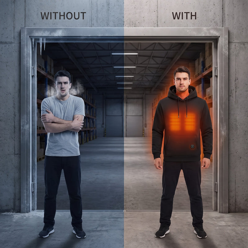 11 Zone Heated Hoodie Digital Display 3 Heat Settings Unisex Pullover, product photo 4