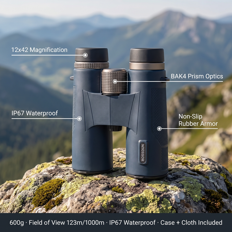 12x42 Lightweight Hiking Binoculars Compact Waterproof Outdoor Optics – features and specifications overview | Great Lakes Outdoor