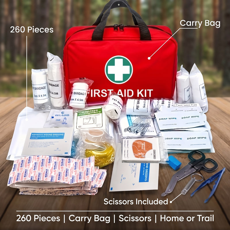 260 Piece First Aid Kit Portable Emergency Medical Trauma Bag, product photo 2