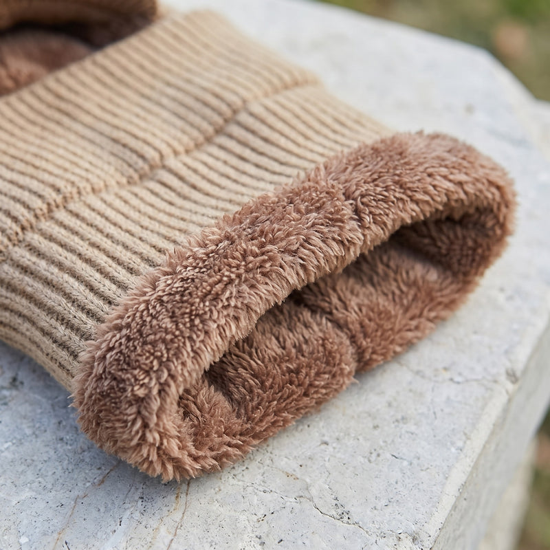 3 in 1 Knitted Winter Hat Fleece Lined Ear Warmer Neck Scarf Mask, product photo 4